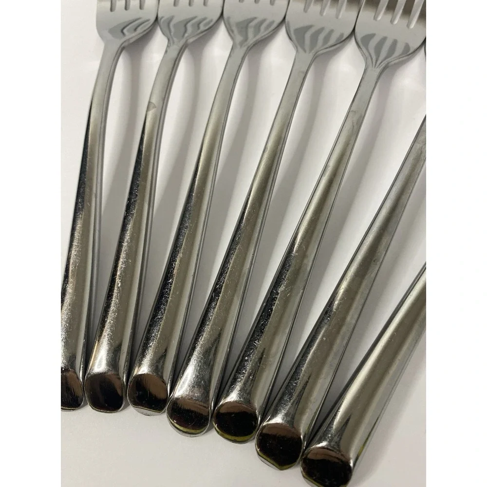 Towle Wave Glossy Angled Tip Stainless Dinner Forks Set Of 7 Replacements